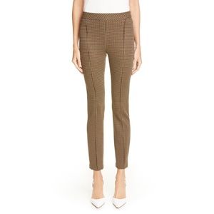 Rosetta Getty Skinny Houndstooth Pants Brown Trousers Size XL